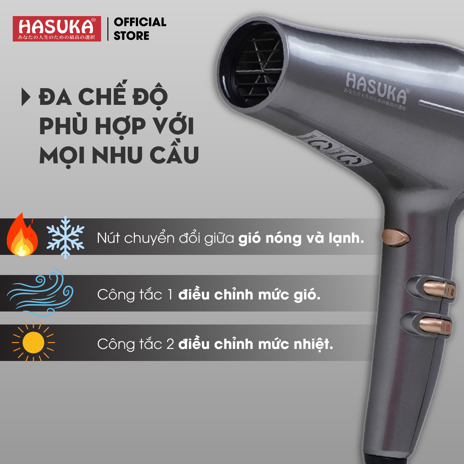 MÁY SẤY TÓC HASUKA HSK-168 - Ảnh 3